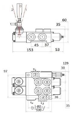 1 x FLOATING spool 2 Bank Hydraulic Directional Control Valve 11gpm 40L