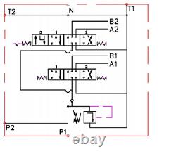 1 x FLOATING spool 2 Bank Hydraulic Directional Control Valve 11gpm 40L