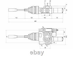 1xFLOATING 2 Bank Hydraulic Directional Control Valve JOYSTICK 1DA 40L 11gpm ex