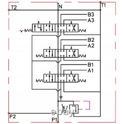 1x FLOATING 3 Bank Hydraulic Directional Control Valves 80L 21 gpm Double Acting