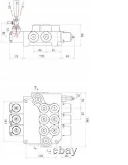 1x FLOATING 3 Bank Hydraulic Directional Control Valves 80L 21 gpm Double Acting