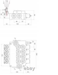 1x FLOATING 4 Bank Hydraulic Directional Control Valves 80L 21 gpm Double Acting