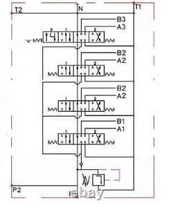 1x FLOATING 4 Bank Hydraulic Directional Control Valves 80L 21 gpm Double Acting