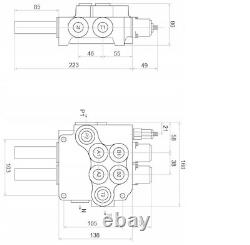 1x Floating 2 Bank Hydraulic Directional Control Valve 21gpm 80L cable kit