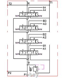 1x Single Acting 4 Bank Hydraulic Directional Control Valve 11gpm 40L 3x DA