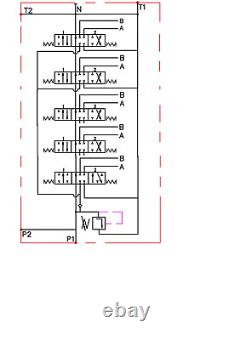 1x Single Acting 5 Bank Hydraulic Directional Control Valve 11gpm 40L 4x DA