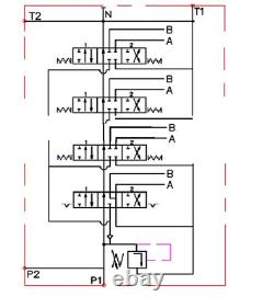 1x for Hydraulic Motors 4 Bank Hydraulic Directional Control Valve 11gpm 40L ex