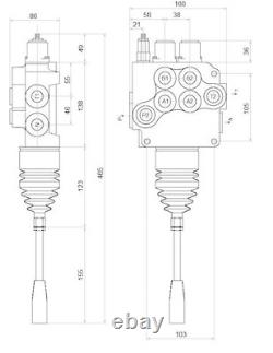 2 BANK Hydraulic Directional Control Valve JOYSTICK 21gpm 80L double acting ex