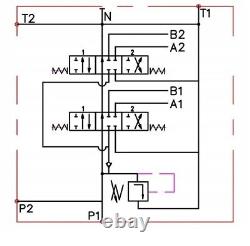 2 Bank Hydraulic Directional Control Valve 11gpm 40L cable kit 2x DA ex