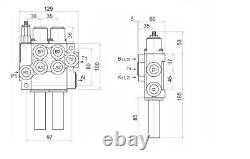 2 Bank Hydraulic Directional Control Valve 11gpm 40L cable kit 2x DA ex