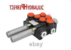 2 Bank Hydraulic Directional Control Valve 21gpm 80L cable kit 2x Double ex