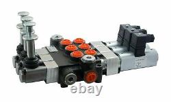 2 spool hydraulic solenoid directional control valve 13gpm 12VDC + hand control