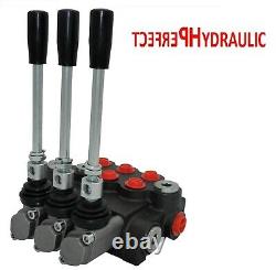 3 BANK Hydraulic Directional Control Valve 21gpm 80L 1x Single 2x Double Acting