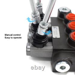 3 Bank Hydraulic Directional Control Valve Lever Monoblock Valves 11 GPM 40L/min