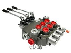 3 Spool Hydraulic Directional Control Valve Open Center 21 GPM 3600 PSI NEW