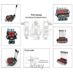 3 Spool Hydraulic Directional Control Valve Pressure Valves 11 GPM for Loaders