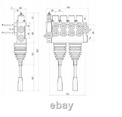 4 BANK Hydraulic Directional Control Valve 2x JOYSTICK 11gpm 40L 4xDA ex