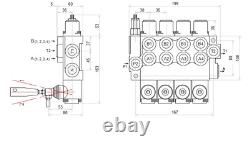 4 Bank Hydraulic Directional Control Valve 11gpm 40L Double Acting Cylinder DA