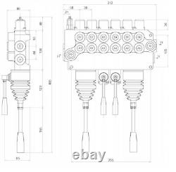 6 BANK Hydraulic Directional Control Valve 2x JOYSTICK 21gpm 80L 6x Double ex