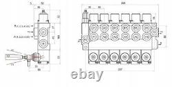 6 Bank Hydraulic Directional Control Valve 11gpm 40L 1xSingle 5xDouble Acting ex