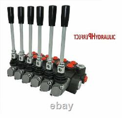 6 Bank Hydraulic Directional Control Valve 11gpm 40L 1x Single 5x Double Acting