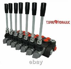7 BANK Hydraulic Directional Control Valve 11gpm 40L 1x Single 6x Double Acting