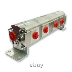 Geared Hydraulic Flow Divider 4 Way Valve, 16.5cc/Rev, with Centre Inlet