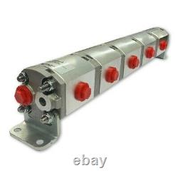 Geared Hydraulic Flow Divider 5 Way Valve, 1.6cc/Rev, without Centre Inlet