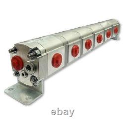 Geared Hydraulic Flow Divider 6 Way Valve, 11cc/Rev, without Centre Inlet