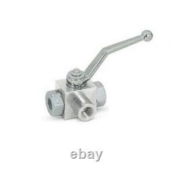 Hydraulic 3 Way Ball Valve BSP Ports With Fixing Holes RS 3 VIE 1/2 FF