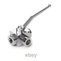 Hydraulic 3 Way Ball Valve with fixing holes, BSP Ports, RS 3 VIE, 1 1/4