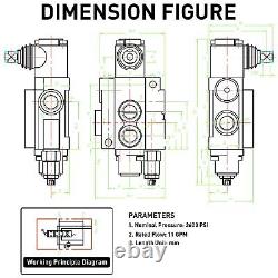 Hydraulic Control Valve with Joystick, 1 Spool 11GPM Hydraulic Directional Va