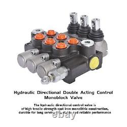 Hydraulic Directional Double Acting Control Monoblock Valve, 3 Spool 13GPM SA