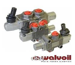 Hydraulic Manual Spool Diverter Valve 3 Way, 3/4 BSP Ports 2 Position Detent