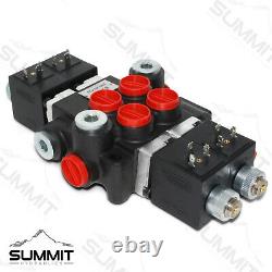 Hydraulic Monoblock Directional Solenoid Control Valve 2 Spool, 13 GPM with Switch
