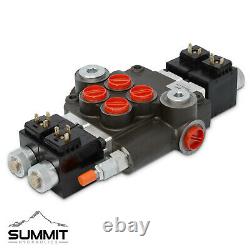 Hydraulic Monoblock Solenoid Directional Control Valve 2 Spool, 21 GPM with Switch