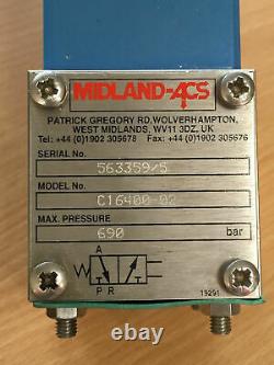 Midland-ACS C16400-02 Hydraulic Solenoid Valve DN2E3 3/2 Way 12VDC 0.41W 690 Bar