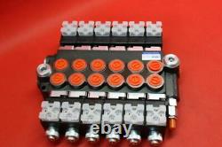 Monoblock hydraulic valve wood splitter valve 6-way 12V 80 l / min + 3 joysticks