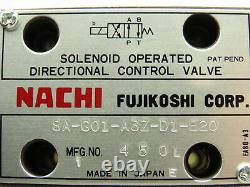 Nachi SA-G01-A3Z-D1-E20 Hydraulic Directional Control Solenoid Valve 12VDC D03