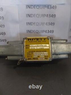 Rivett Hydraulic Directional Control Valve 3000 PSI 115v 6551-02-T-41 Pallet 888