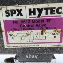 SPX Hytec No. 9612 Model B 4 Way 2 Position Hydraulic Valve 115V Coil