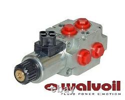 Walvoil 6 Way Solenoid Diverter, 1/2 BSP, 12V DC, Open Centre